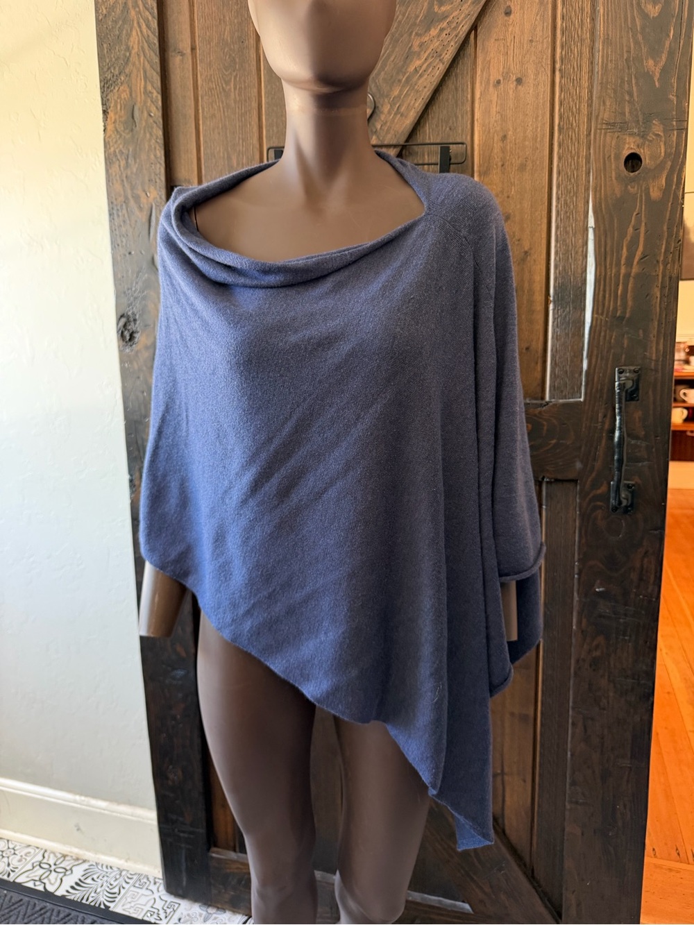 Ecovibe Apparel Nursing Cover Convertible Wrap Poncho Shawl Scarf Blue